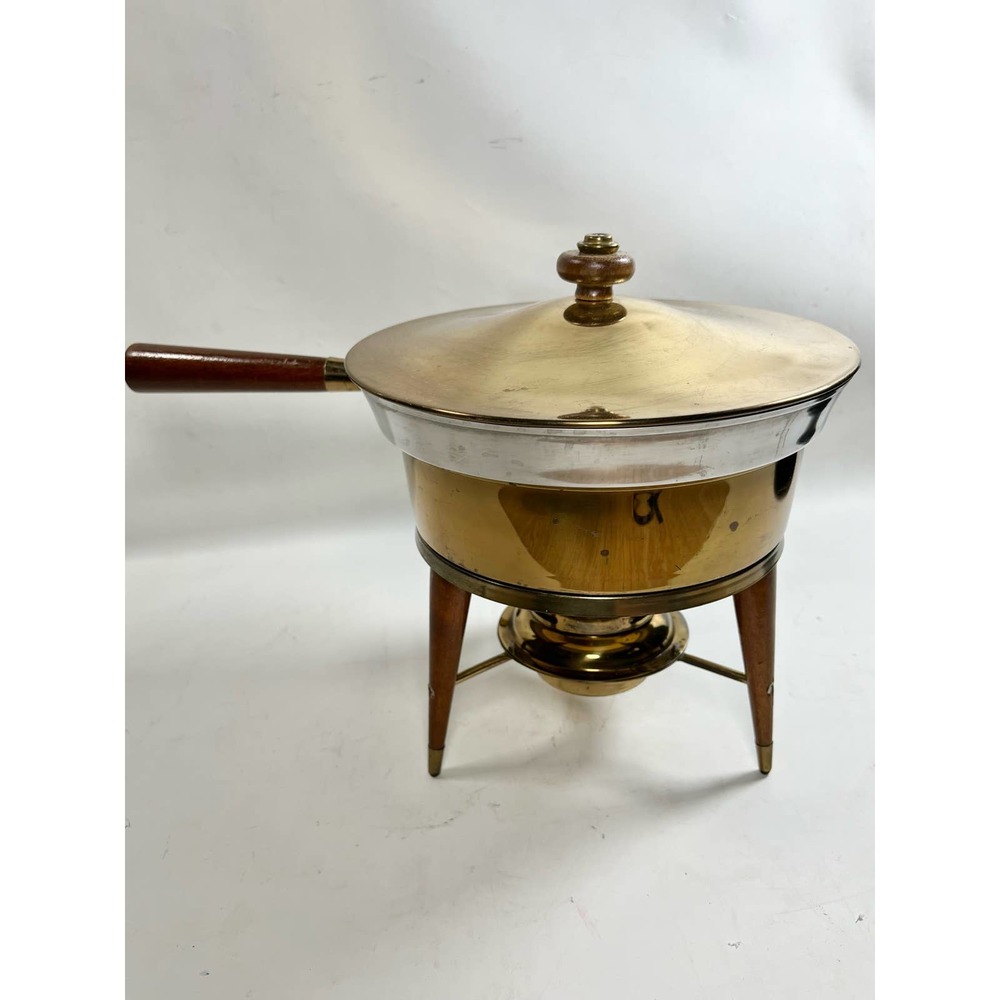 Danish Modern MCM Chafing Dish- Ernest Sohn~ Brass & Teak